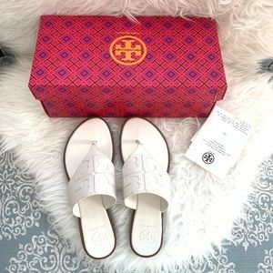 🛑SOLD🛑 White Cream Tory Burch Jamie Thong Sandals